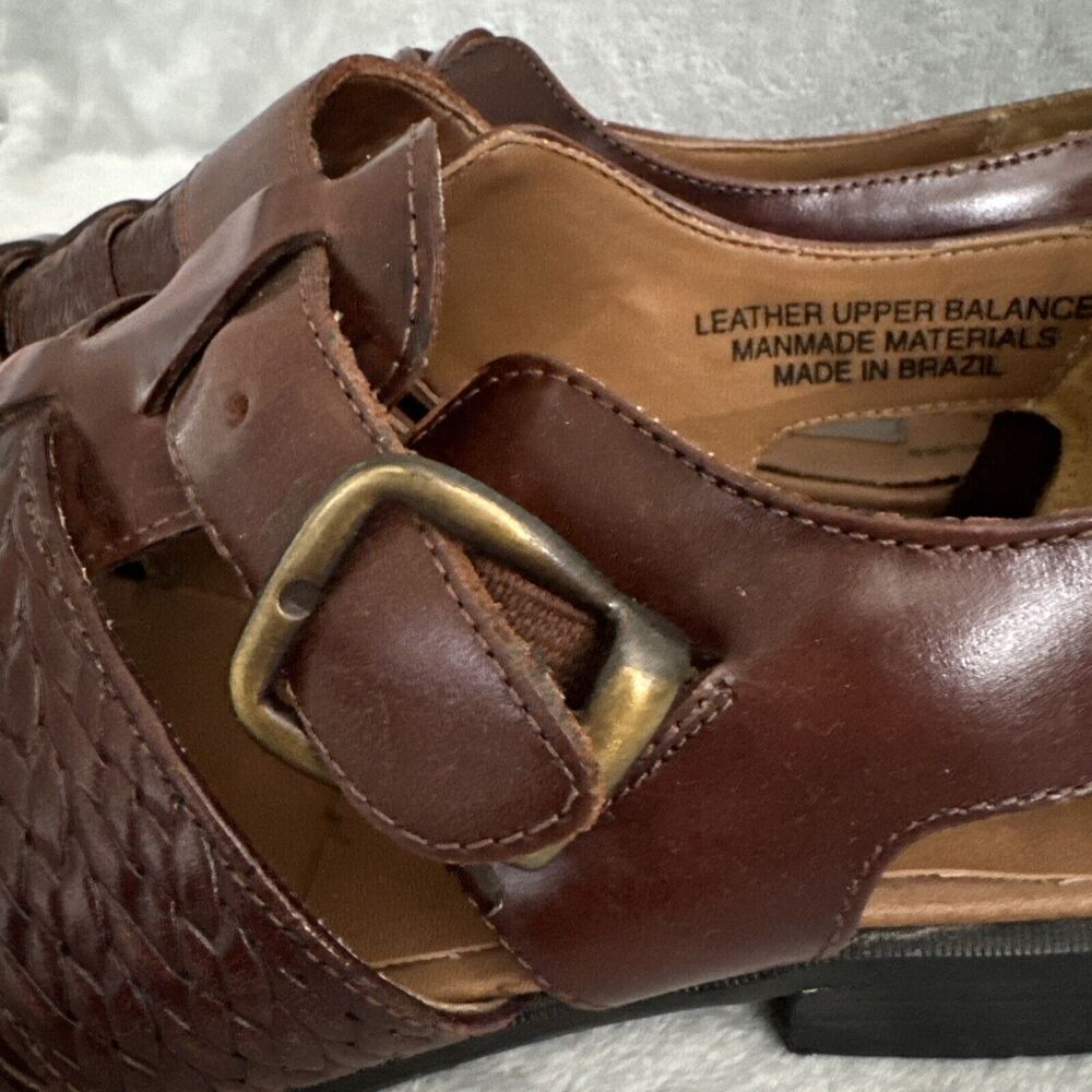 Men's Sz 9.5 Fisher Sandals Huaraches Brown Comfort Flex Closed Toe - Picture 4 of 13